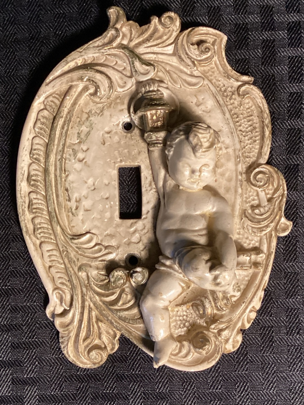Vintage Ornate Resin Victorian Light Switch Cover.